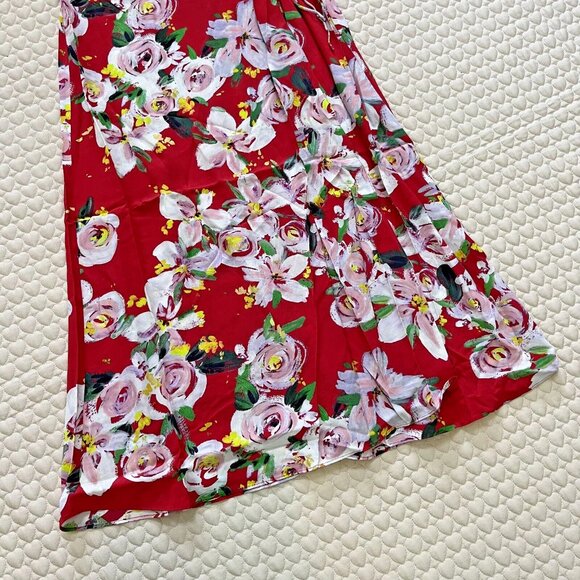 NWT Anthropologie Rosalia Red floral Wrap Midi Dress Size 6 - Picture 5 of 12